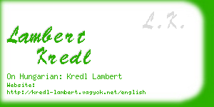 lambert kredl business card